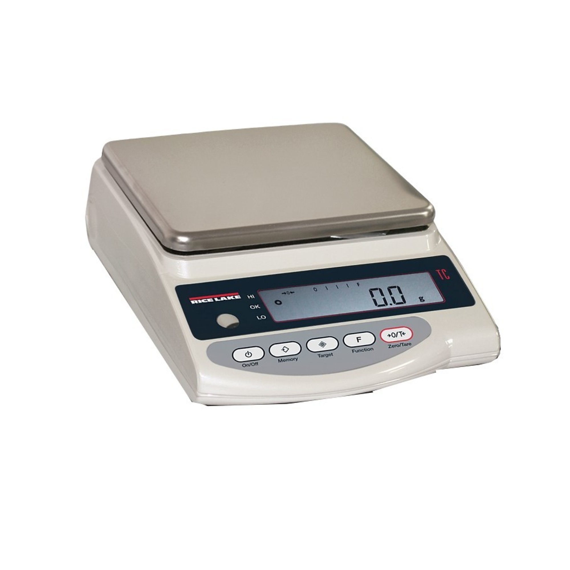 Rice Lake Toploader Balance - 1200g x 0.1g, 6.6in. x 5.5in. Pan, Large LCD Display, Model# TC-1200